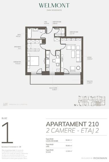Apartament cu 2 camere decomandat în Bartolomeu