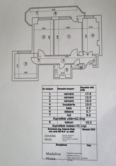 Apartament cu 3 camere decomandat în Lujerului