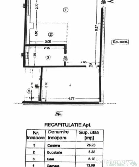 Apartament cu 2 camere în Dancu