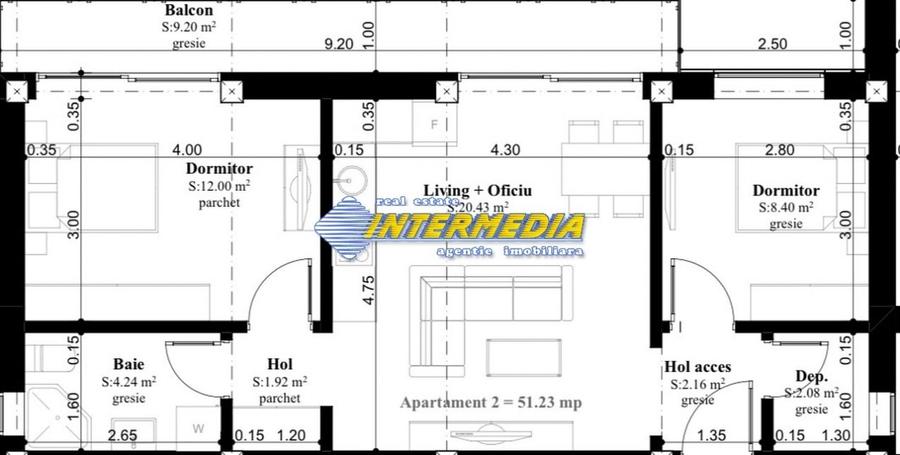 Apartament cu 2 camere decomandat în Ampoi 3
