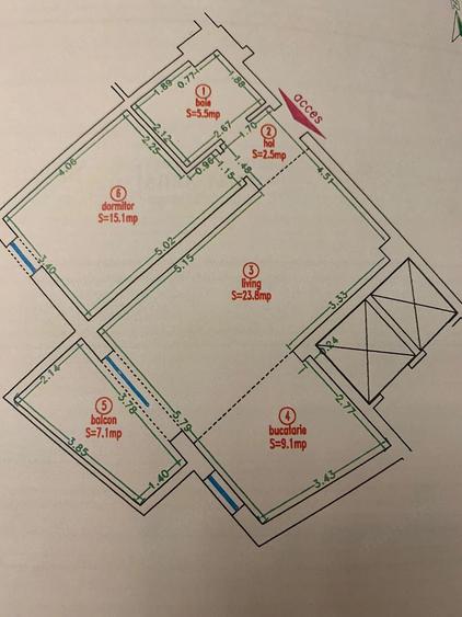 Apartament cu 2 camere decomandat în Take Ionescu