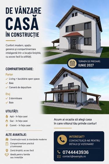 Casă cu 4 camere în Tărlungeni