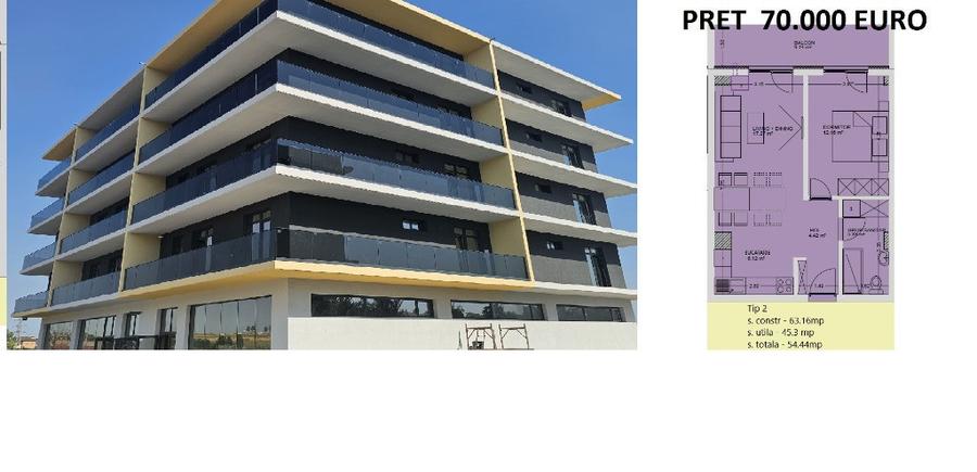 Apartament cu 2 camere decomandat în Central