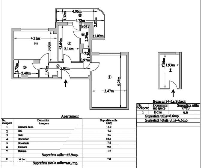 Apartament cu 2 camere decomandat în Găvana