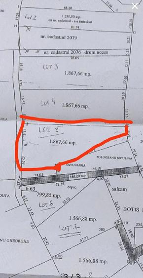 Teren de 1863 mp, în Mușcel