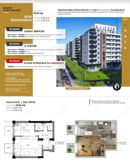 Garsonieră decomandată în Avantgarden