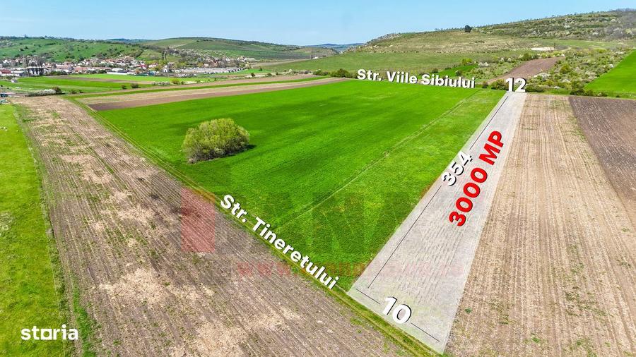 Teren de 3000 mp, în Gușterița