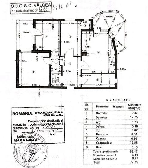Apartament cu 3 camere decomandat în Central