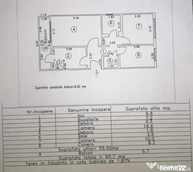 Apartament cu 3 camere semidecomandat în Dorobanți