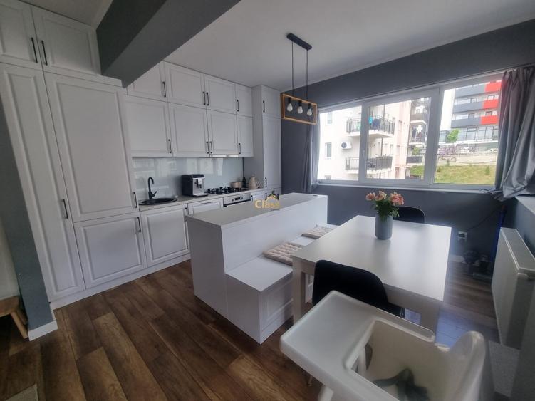Apartament cu 2 camere semidecomandat, mobilat în Baciu