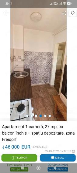 Garsonieră decomandată în Central
