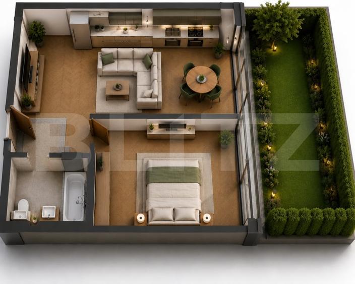 Apartament 2 camere, 43mp, gradina, in Apahida - 6