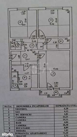 Apartament cu 3 camere decomandat în Nerva Traian