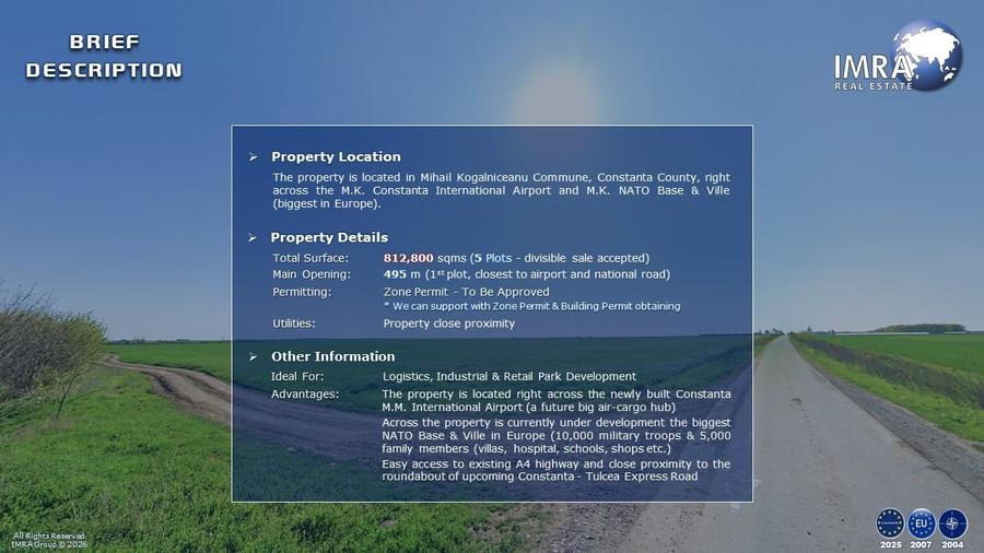 Teren Construcții extravilan de 812800 mp, în Mihail Kogălniceanu
