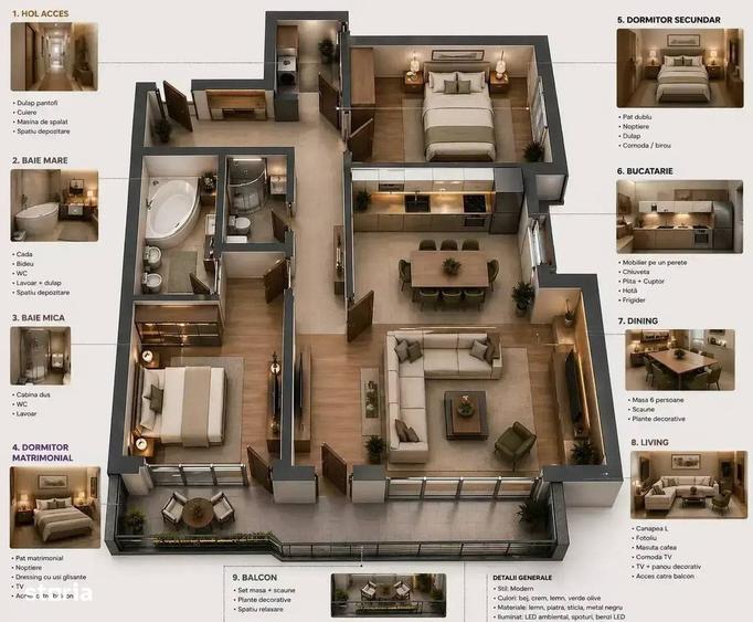 Apartament cu 3 camere decomandat în 13 Septembrie