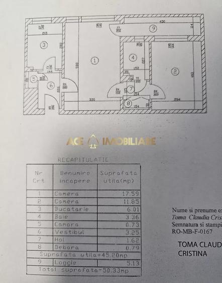 Apartament cu 2 camere semidecomandat, mobilat în Gorjului
