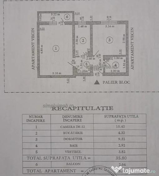Apartament cu 2 camere decomandat în Brâncoveanu