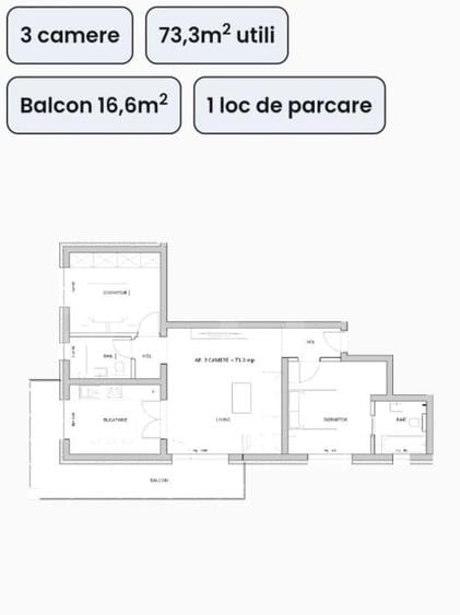 Apartament cu 3 camere decomandat în Giroc