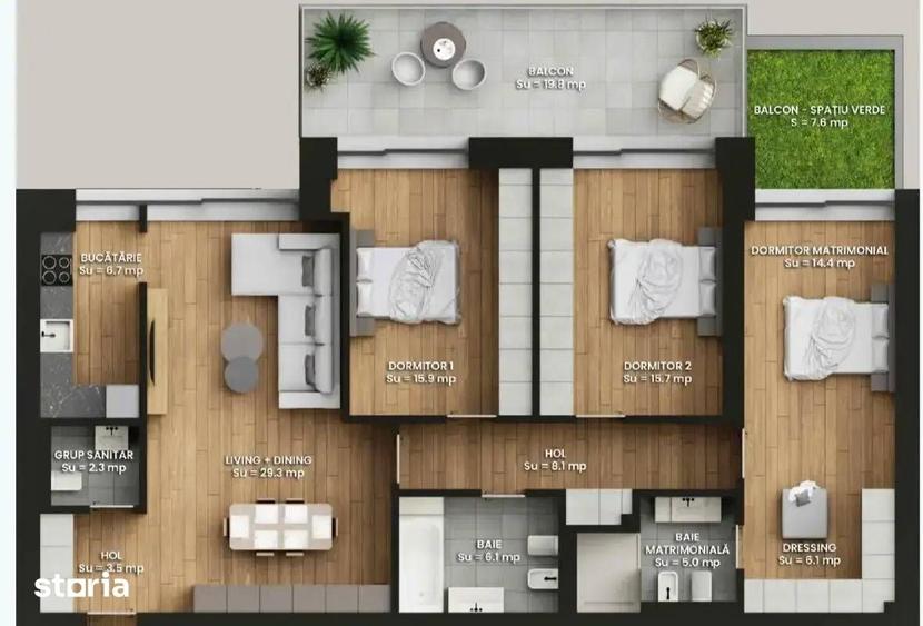 Apartament cu 4 camere în Central