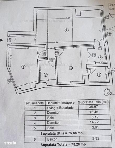 Apartament cu 3 camere în Tei