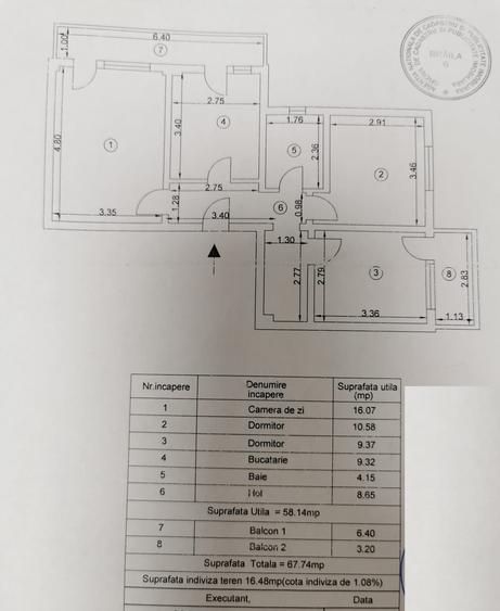 Apartament La Cheie - 3 camere confort 1 decomandat - Obor. Supr.67mp. - 11
