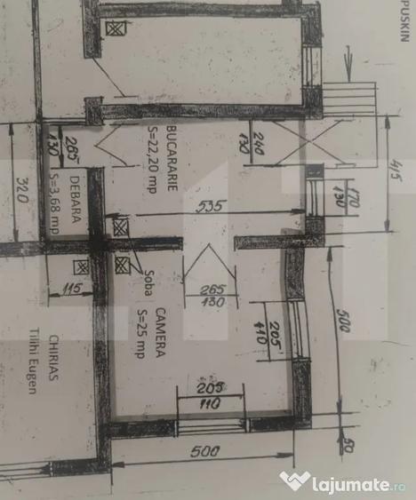 Casă cu 2 camere cu Teren 99 Mp în Central