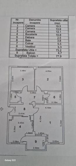 Apartament cu 3 camere decomandat, mobilat în Central