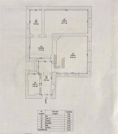 Apartament cu 2 camere nedecomandat în Ultracentral