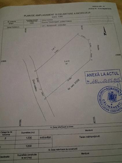 Teren de 1200 mp, în Berislăvești