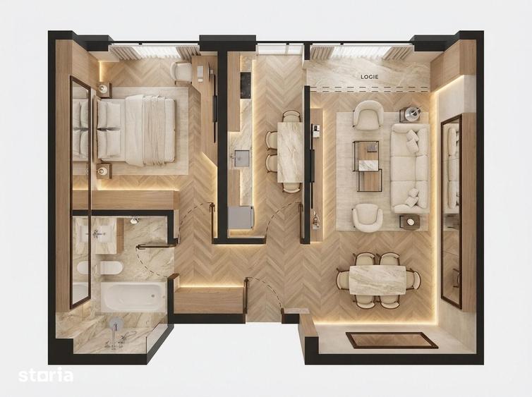 Apartament cu 2 camere decomandat în Militari