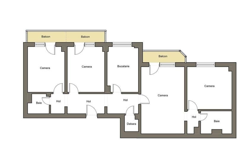 Apartament cu 4 camere semidecomandat în Micălaca