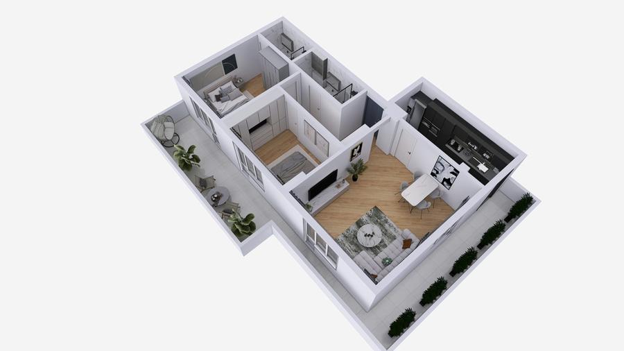 Apartament cu 3 camere decomandat în Palazu Mare