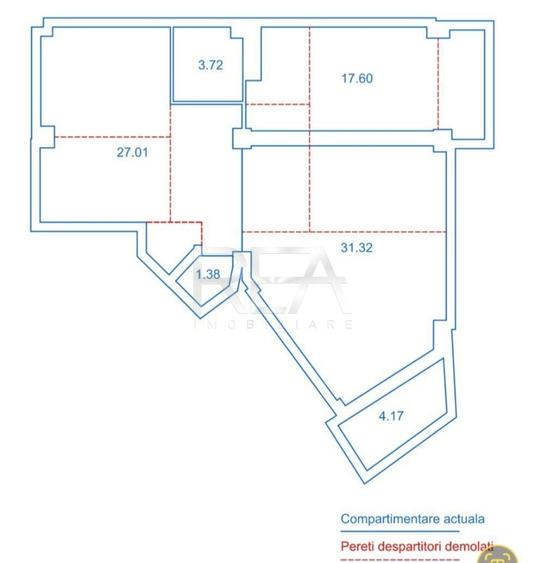 Apartament cu 4 camere decomandat în Grivița