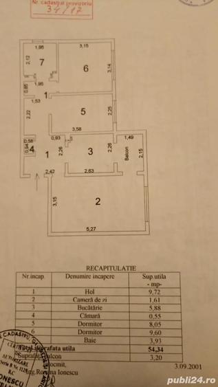 Apartament cu 3 camere decomandat în Central