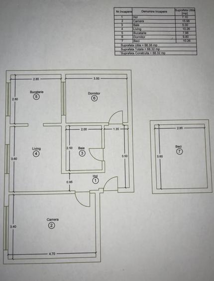 Apartament cu 3 camere decomandat, mobilat în Bogdan Vodă