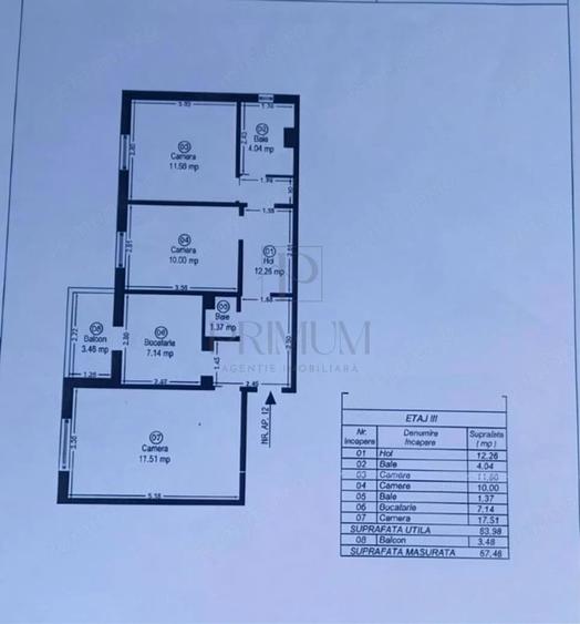 Apartament cu 3 camere decomandat în Girocului