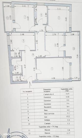 Apartament cu 4 camere decomandat în Gării