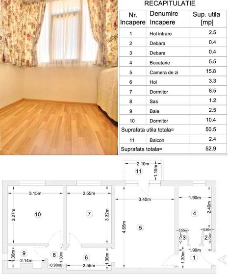 Apartament cu 3 camere semidecomandat în Alexandru cel Bun
