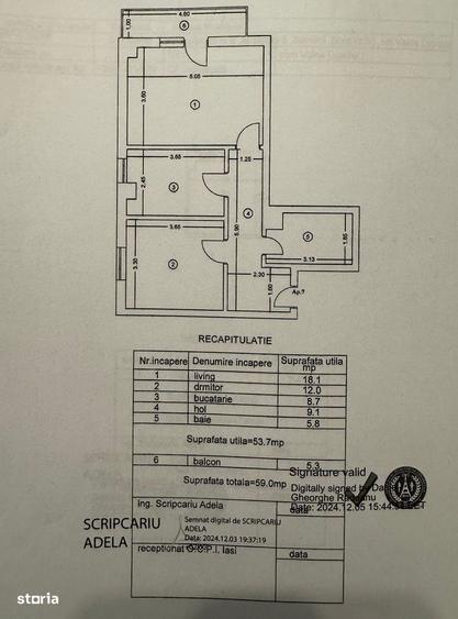 Apartament cu 2 camere decomandat în Valea Lupului