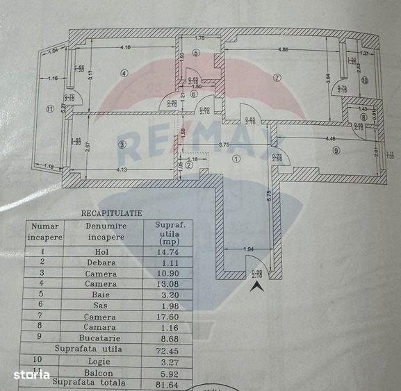 Apartament cu 3 camere decomandat în Fundeni