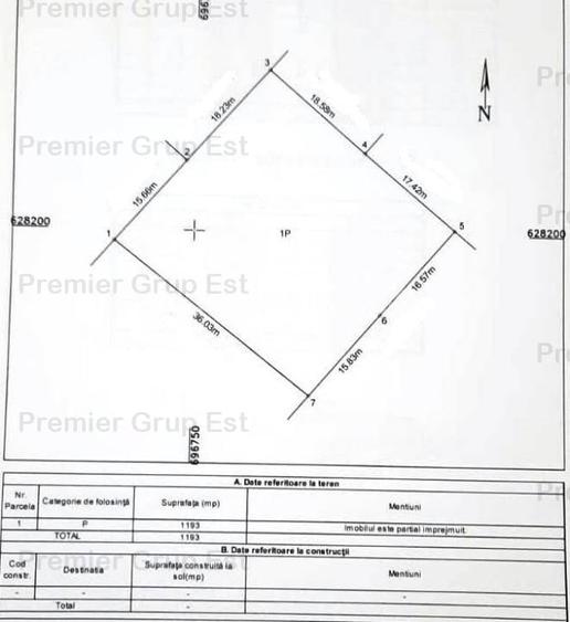 Teren Construcții intravilan de 1190 mp, în Hlincea