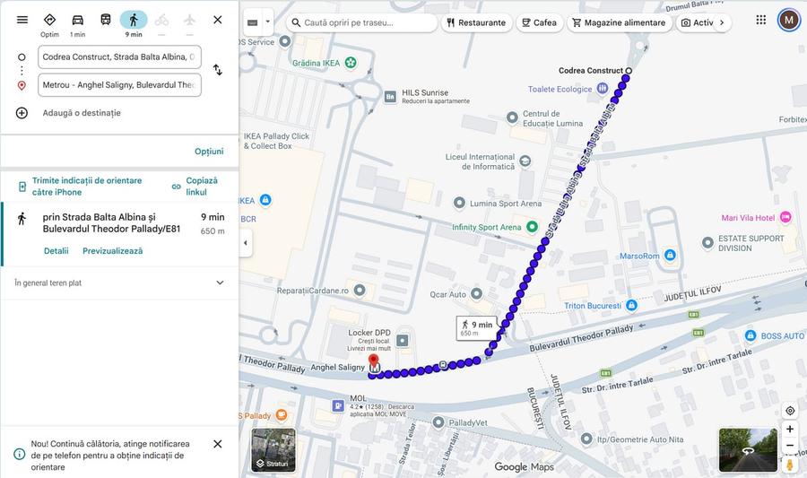 Garsonieră decomandată în Theodor Pallady