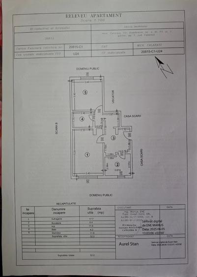 Apartament cu 2 camere decomandat în Central