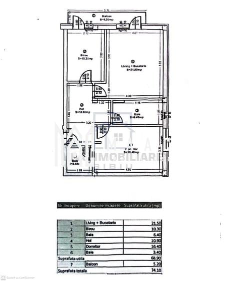 Apartament cu 3 camere decomandat în Turnișor