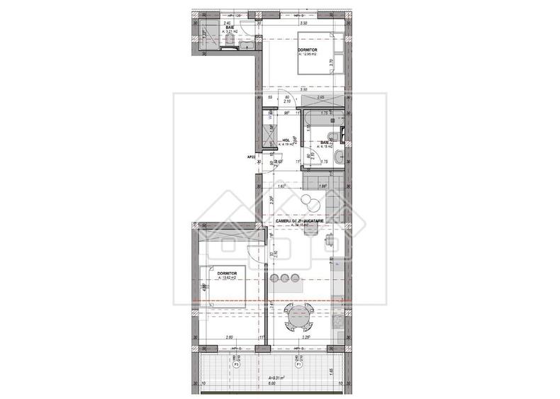 Apartament cu 3 camere decomandat în Cristian