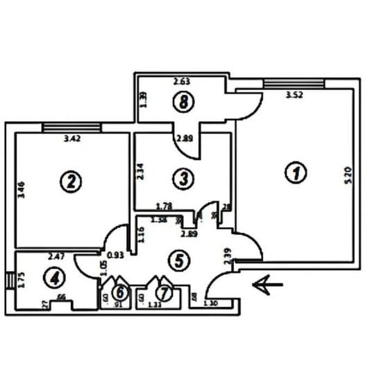 Apartament cu 2 camere decomandat în Sărari