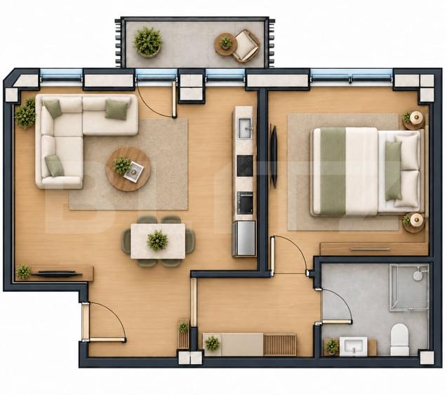Apartament cu 2 camere decomandat în Nord-Est