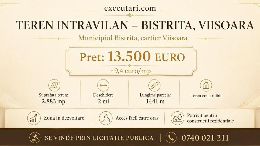 Teren agricol extravilan de 2883 mp, în Central