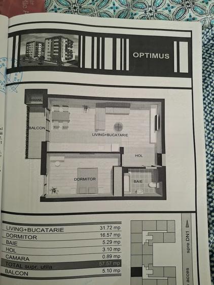 Apartament cu 2 camere semidecomandat în Florești