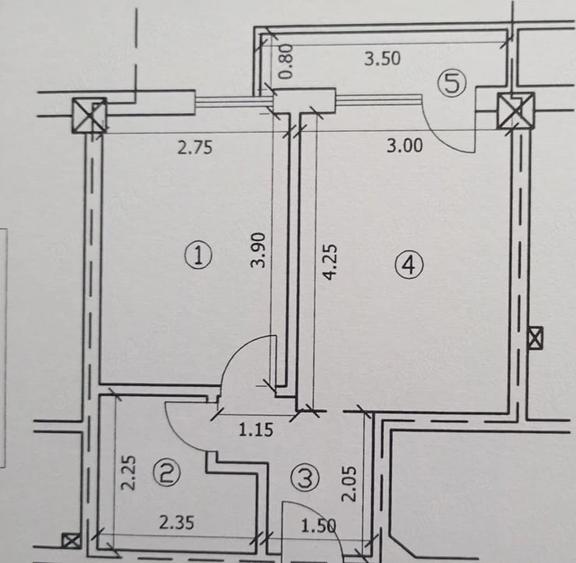 Apartament cu 2 camere semidecomandat în Central